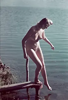Naturism: Nude Woman at a Lake