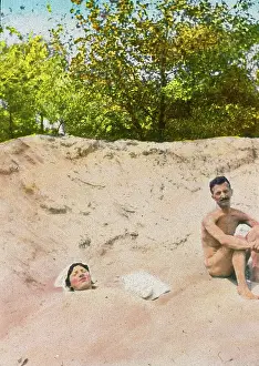 Nudist: The nudist beach at the Gaensehaeufel