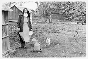 Colin Horsman: Nun in farmyard, Poor Clares Convent
