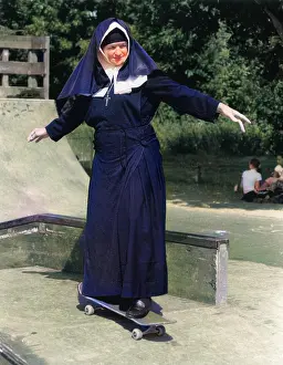 Nuns: Nun on a skateboard