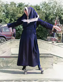 Nuns: Nun on a skateboard