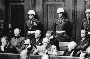 Seyss: Nuremberg Trial. First row (from left)- Alfred