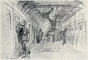 Grineau: Nuremberg trials - prison guards keep watch