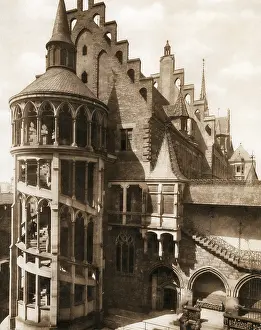 Germanisches: Nuremberg Wasserhof with circular staircase