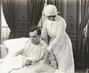 Soothing: Nurse consoles her patient