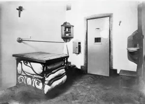 Bedding: Nurse Edith Cavell's prison cell, Belgium, WW1