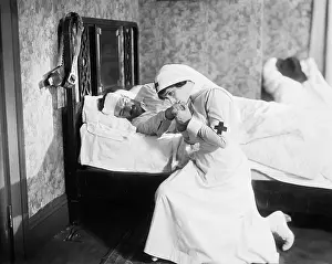 Romances: Nurse praying for an outlaw lying in bed