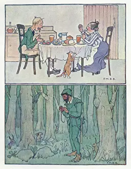Sprat: Nursery Rhymes -- Jack Sprat, man in forest