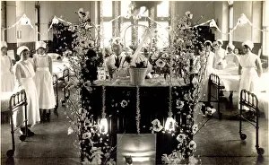 Recovery: Nurses in Decorated Hospital Ward