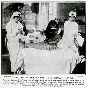 Nurses and nuns at work in a Belgian hospital, WW1
