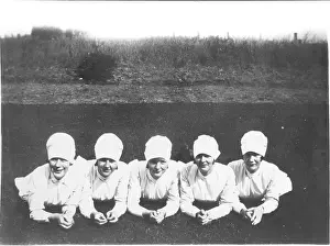 Britain British Nurse Nurses Medicine: Five nurses outdoors