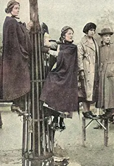 Marriages: Nurses viewing the royal wedding, 1923