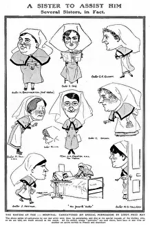 Brotherton: Nursing caricatures by Fred May, WW1