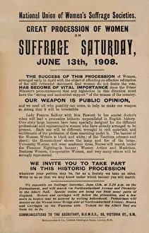 Handbill: N.U.W.S.S Suffrage Saturday June 1908