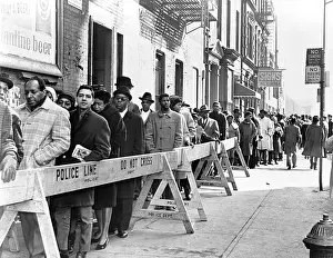 Assassin: NYC, Crowd Waiting to View Body of Malcom X, 1965