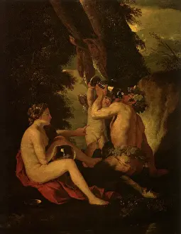 1635: Nymph and Drinking Satyr, by Poussin