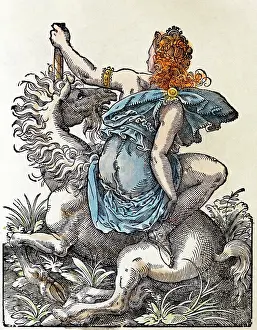 Unicorns: Nymph with unicorn