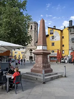 Girona: Obelisk, Placa dels Herois, Puigcerda, Catalonia, Spain