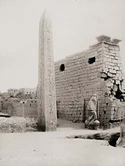 Pylon: Obelisk and pylon, the Temple of Ramses, Luxor, Egypt