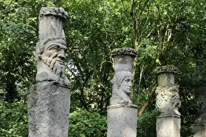 Viterbo: Obelisks, Theatre, Garden of Bomarzo, Bomarzo, Lazio, Italy