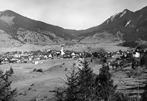 Oberammergau: Oberammergau from the cross, around 1910