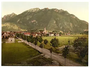 Oberammergau: Oberammergau with Laber, Upper Bavaria, Germany