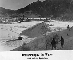 Skiers: Oberammergau in winter, 1918