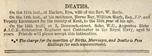 Obituary: Obituary 20th April 1872