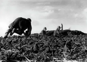 Cadvances: Observation post on the open field, 1942