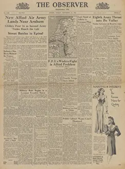 Epinal: The Observer front page Battle of Arnhem
