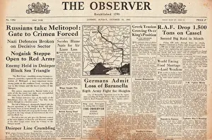 Volturno: The Observer front page Eigth Army capture Baranello