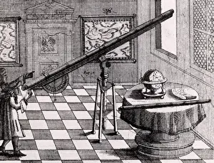 Measuring: Observers using a refracting telescope of long