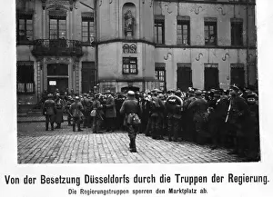 Broke: Occupation of Dusseldorf by government, troops 1920