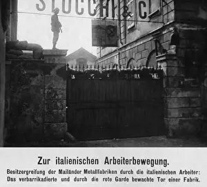 Sandbags: Occupation of a factory in Milan by the workers movement