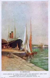 Thos: Ocean Liner in dock in Bermuda