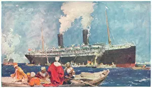 Brangwyn: Ocean Liner leaving port