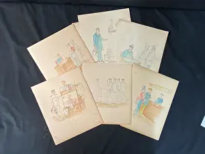Heightened: Ocean Liners - six sketches of scenes on board