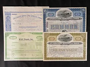 Mercantile: Ocean Liners - four stock certificates