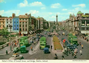 Oconnell: O'Connell St and Bridge showing Nelson's Pillar, Dublin