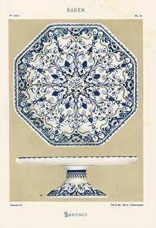 Surtout: Octagonal surtout or centerpiece dish from Rouen