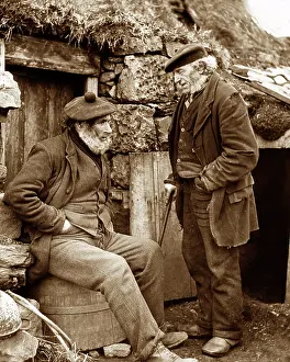 Skye: Octogenarians chatting on the Isle of Skye, Victorian period