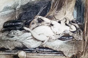 Deveria: Odalisque Couchee Artist: Eugene Deveria
