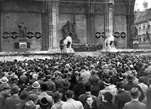 Feldherrenhalle: Odeonsplatz with Field Marshals Hall in Munich, 19.03.1