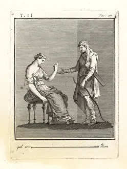 Ercolano: Odysseus presenting his wife Penelope with his bow