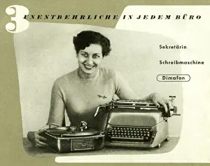 Homburg: office, office equipment, secretary with typewriter