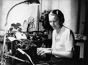 Typing: Office staff at the workplace, 1938