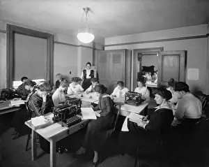 Secretarial: Office with many women performing clerical ?