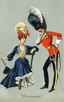 Busby: Officer of the British Guards admires a young lady