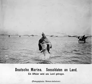 Ashore: An officer is carried ashore, 1905