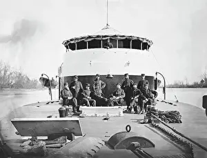 Yankee: Officers on deck of USS Saugus during the